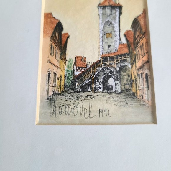 Vintage painting of Klingentor Gate Bavaria Germany signed by artist. - Picture 2 of 5